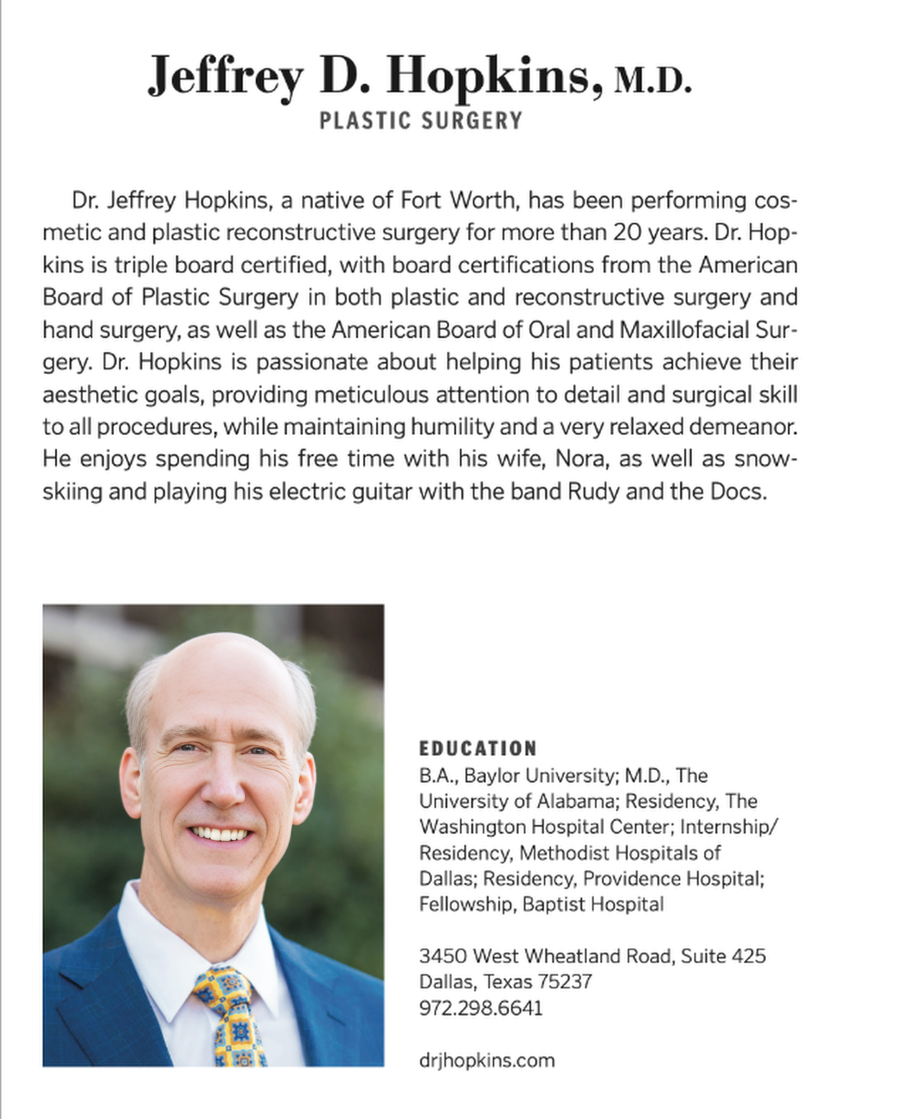 Dr. Jeffrey D. Hopkins,
