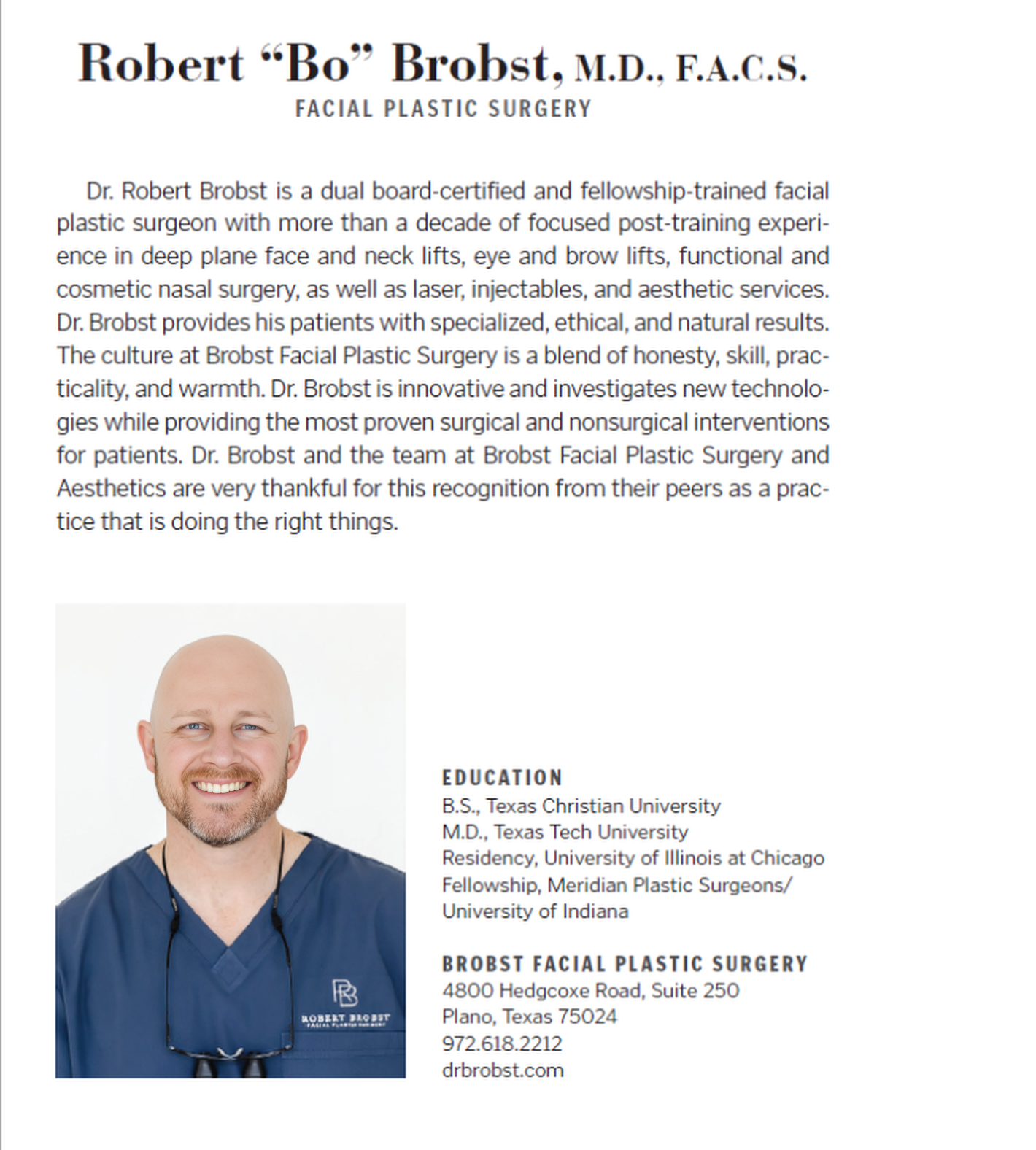 Dr. Robert Brobst,