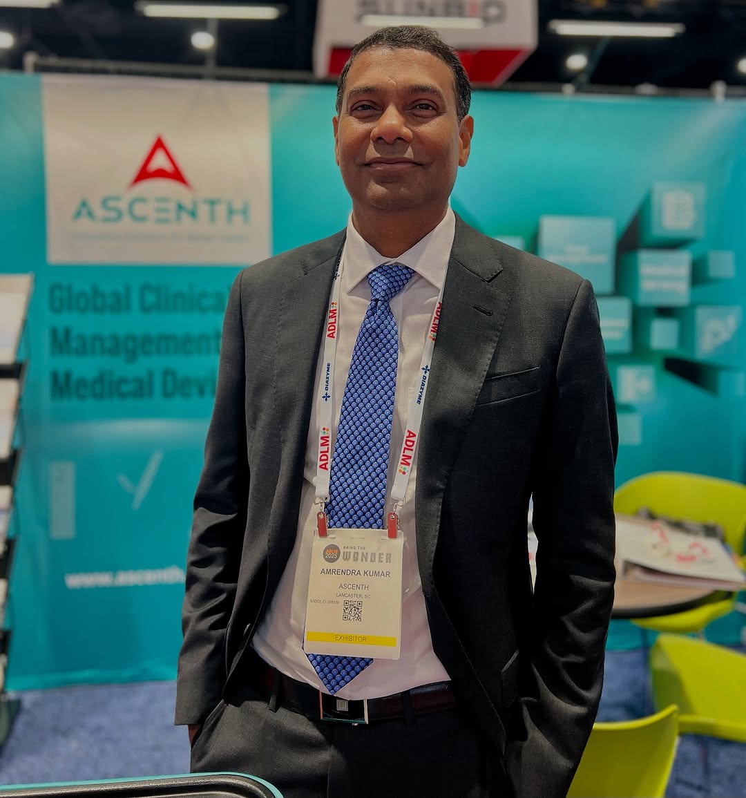 Instagram post by Amrendra Kumar: Representing Acenth- We are very excited to be at ADLM 2025 ! Clinical Lab Expo - www.acenth.com #adlm2025 #acenth #chicao #booth1154