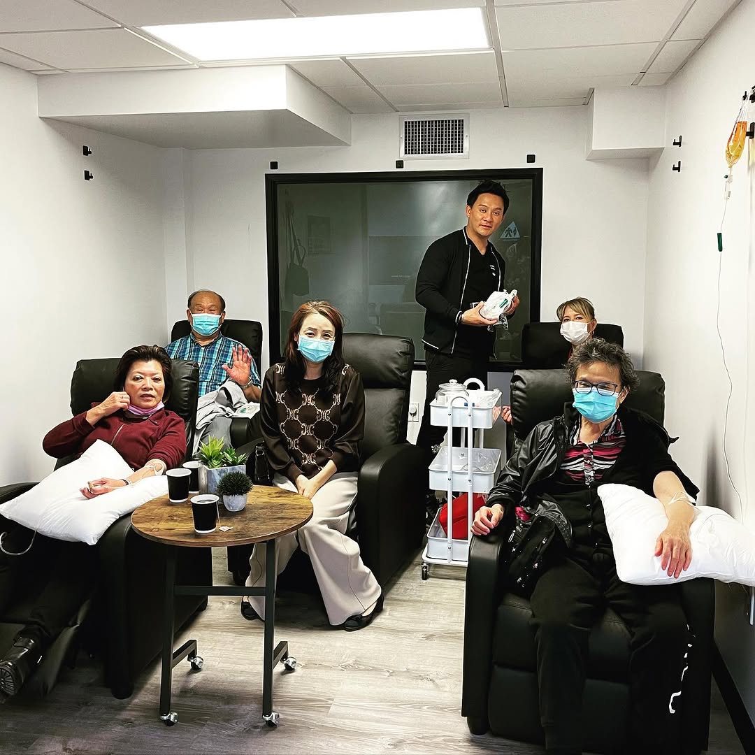 Instagram post by Dr. Aaron Jeng: Our #draaronjengmdmph always Hard at work. Stop by and see us. #ivhydrationtherapy #medspa #botox #filler #lasers #liposuction #morpheus8