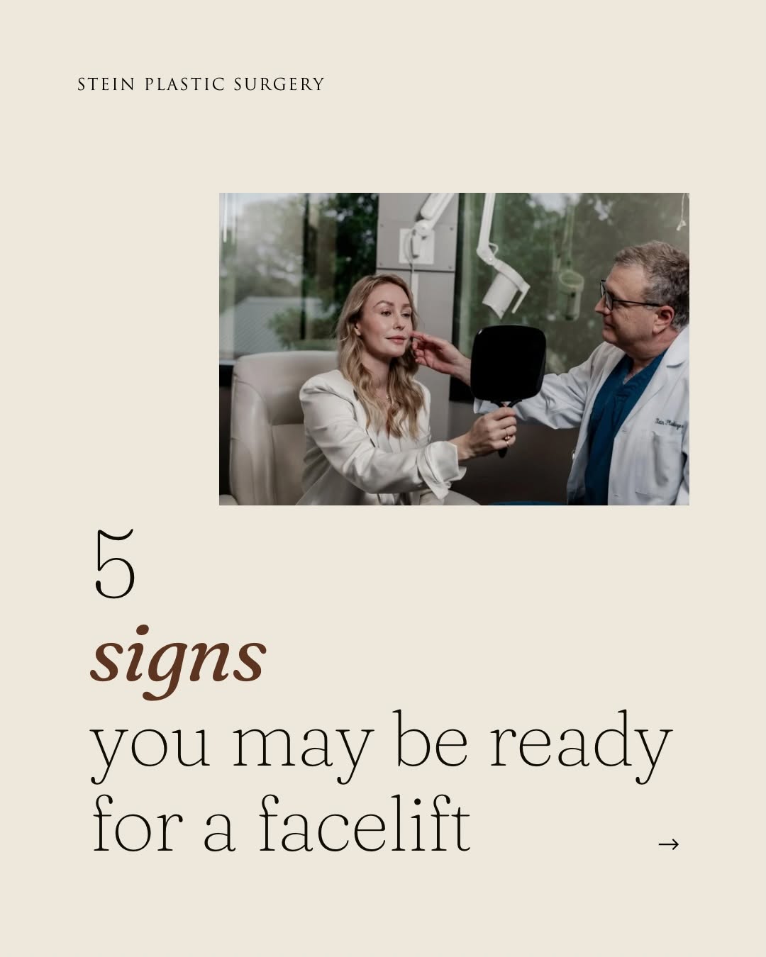 Instagram post by Dr. Adam D. Stein: A facelift isn’t about age—it’s about when you’re ready to address these changes you’re seeing. Whether you’re noticing a less defined jawli…