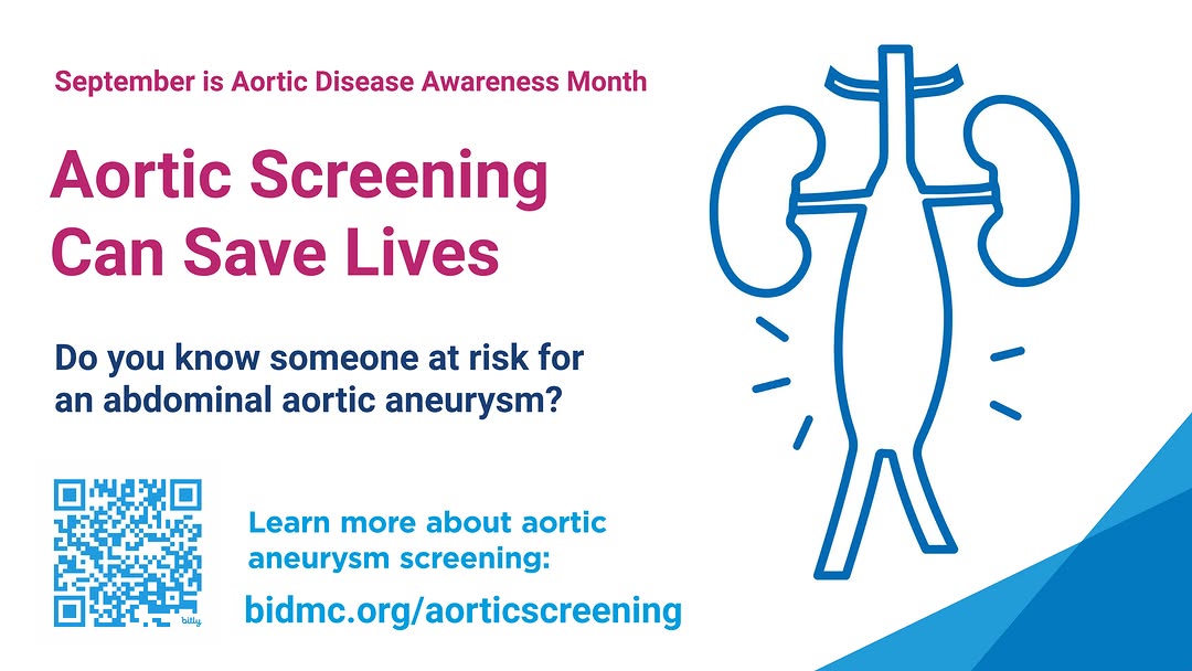 Instagram post by Dr. Adam M. Tobias: September is Aortic Disease Awareness Month, an important reminder to identify individuals who may be at risk for aortic disease and its com…