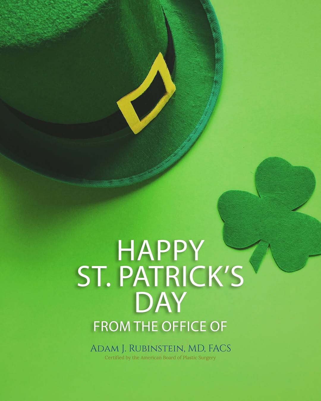 Instagram post by Dr. Adam Rubinstein: It’s time for leprechauns and green beer! Enjoy St. Patrick’s Day but stay safe. And hopefully you will find a pot of gold today! #stpatrick…