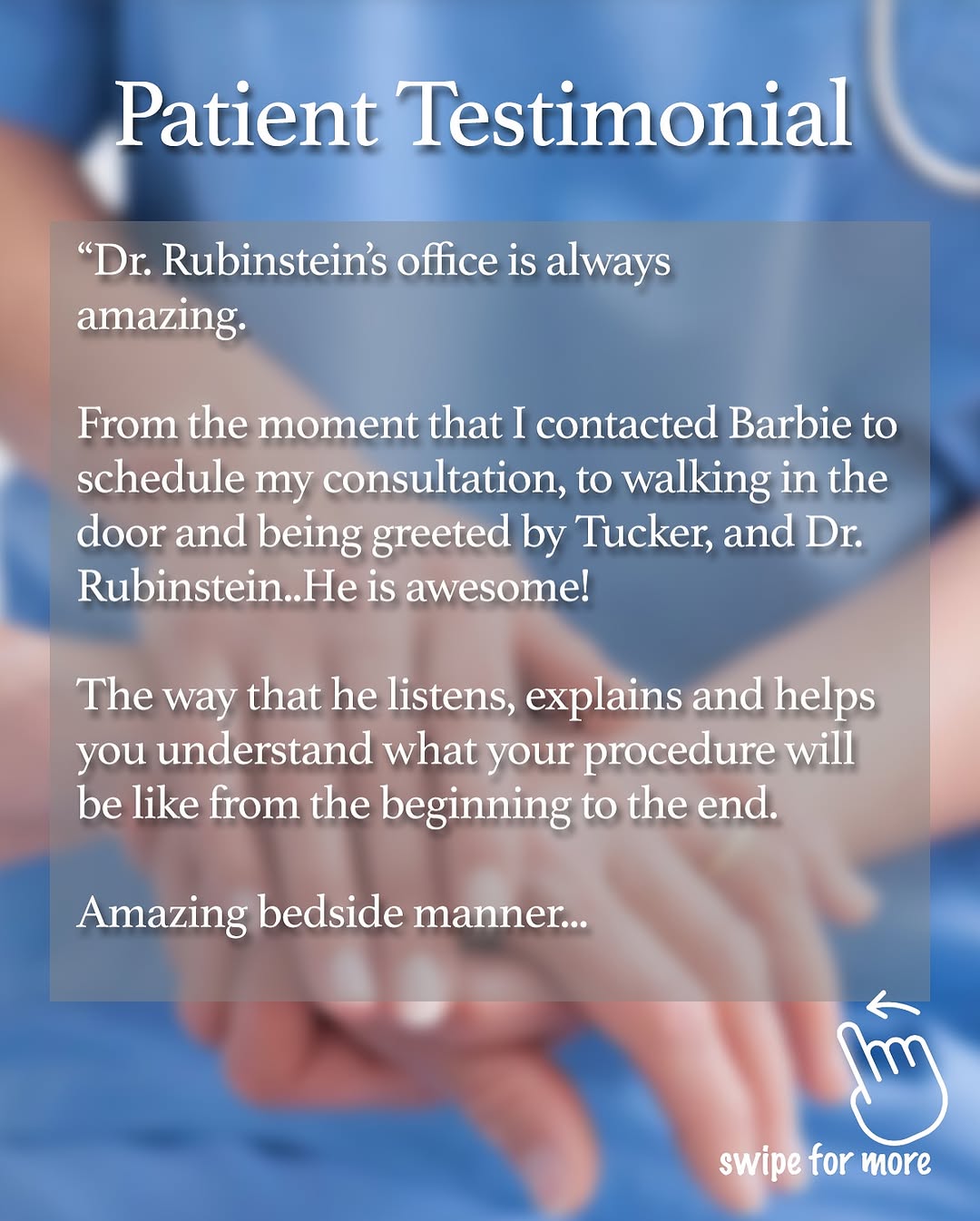 Instagram post by Dr. Adam Rubinstein: Weight loss is a long journey that often requires a few procedures to get to the finish line. It is humbling to be able to share that journe…