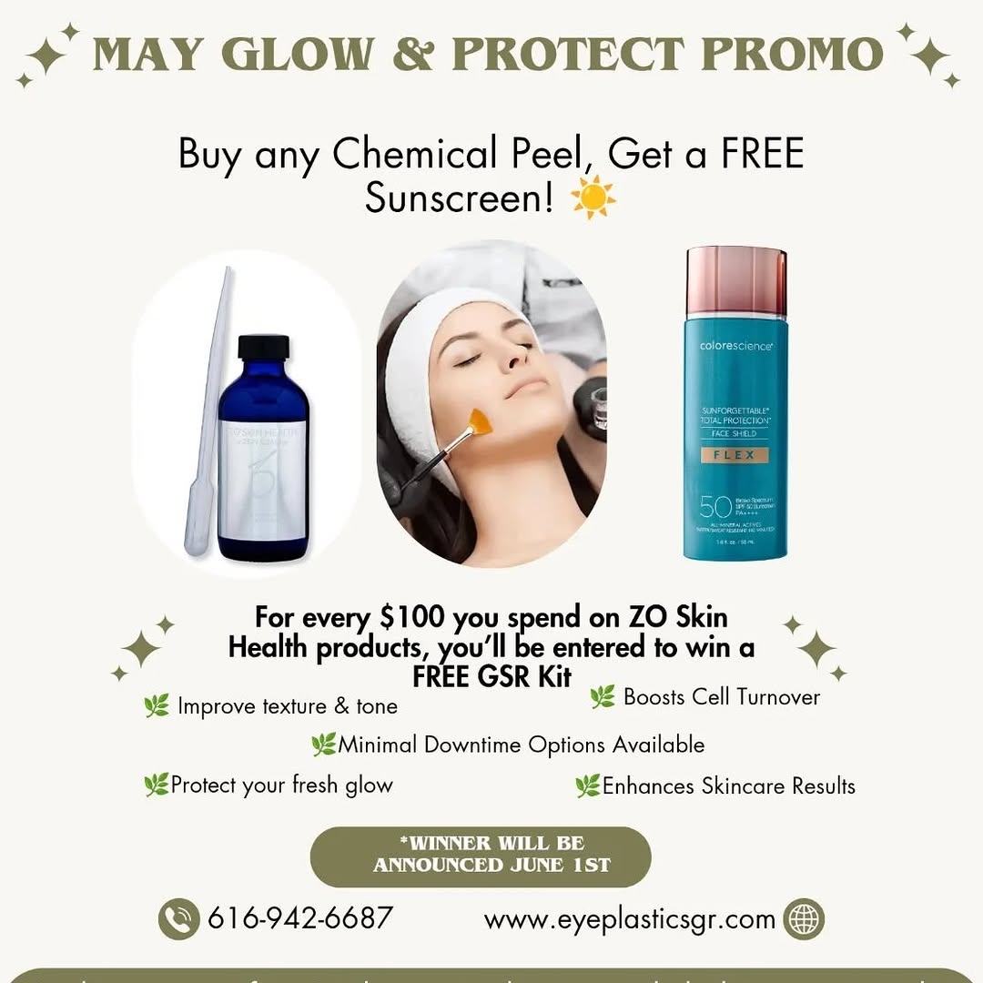 Instagram post by Dr. Adam S. Hassan: Schedule your peel in May with Amanda and get a FREE sun screen!