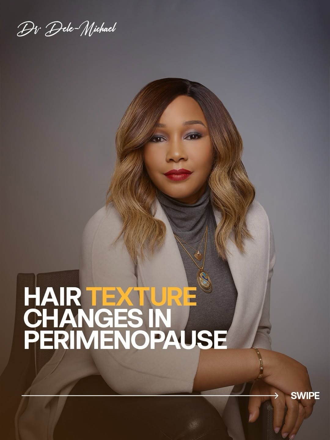 Instagram post by Dr. Adebola Dele-Michael: Your hair changing lately? You’re not alone. Sometimes it’s not the products, the weather, or “bad hair days” your hormones can change your …