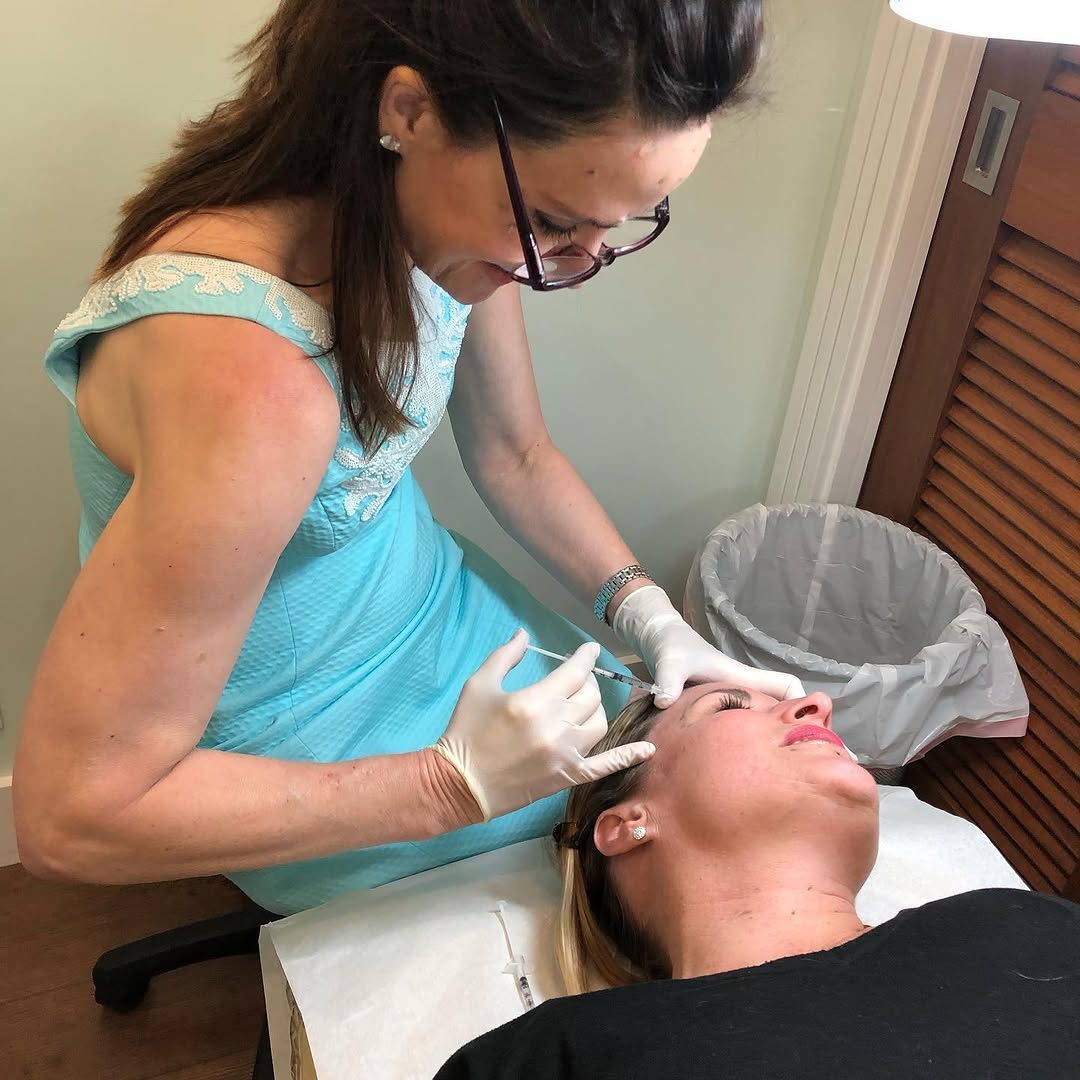 Instagram post by Dr. Adrienne Curran: Now you know who does the Doctors’ injections. Kim Jones,MD and I keep each other looking our best. Today Doctors Spa employees all tried th…