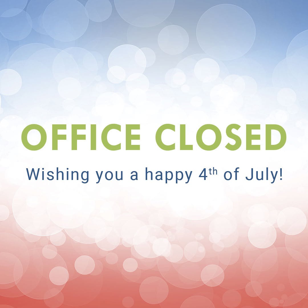 Instagram post by Dr. Adrienne Rencic: Our office will be closed on Thursday, July 4, 2024, to allow our staff time off. We will re-open for regular business hours on Friday, July…