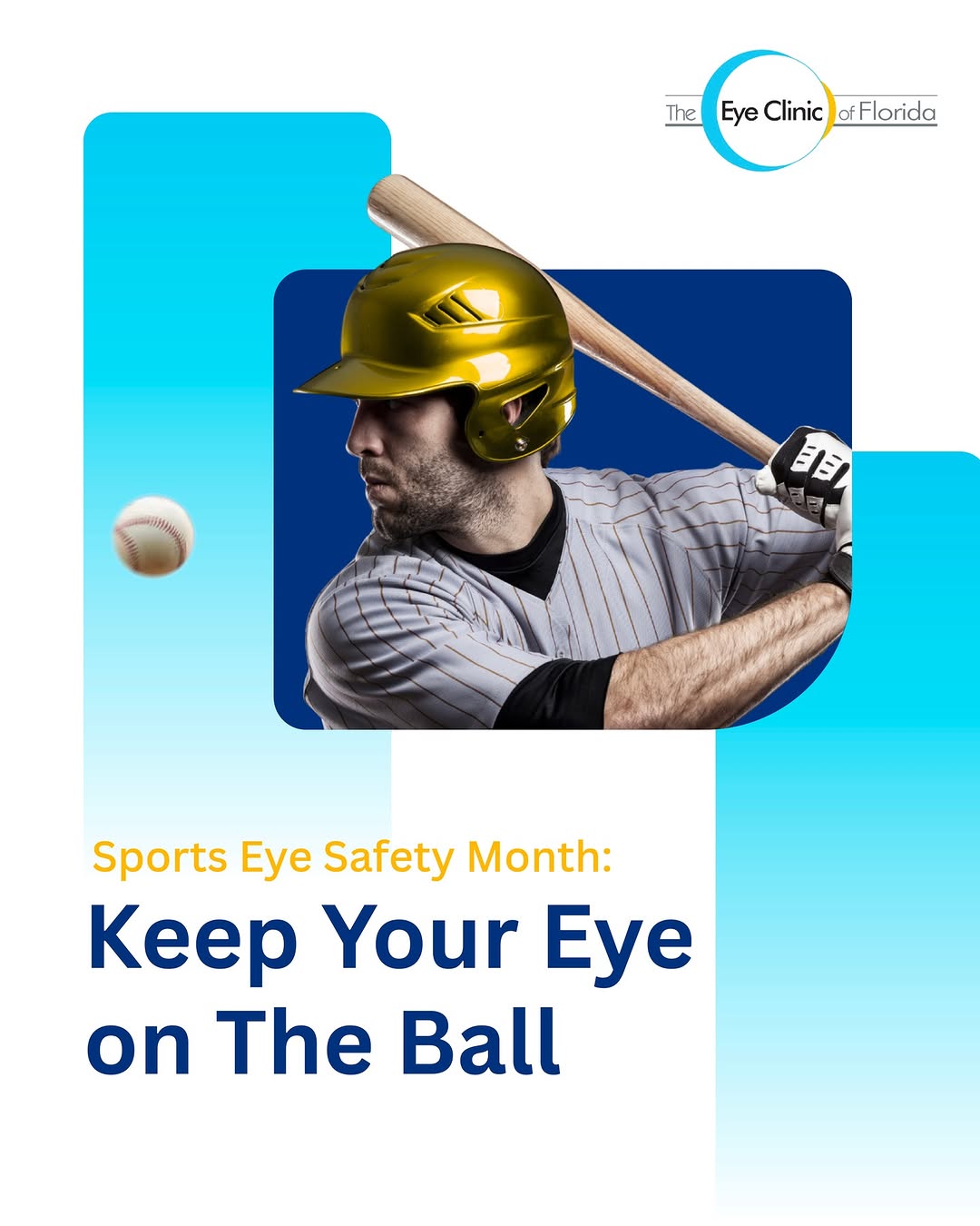 Instagram post by Dr. Ahad Mahootchi: Keep your eye on the ball 🏅👁️ April is Sports Eye Safety Month, a reminder that protecting your vision is just as important as the game it…