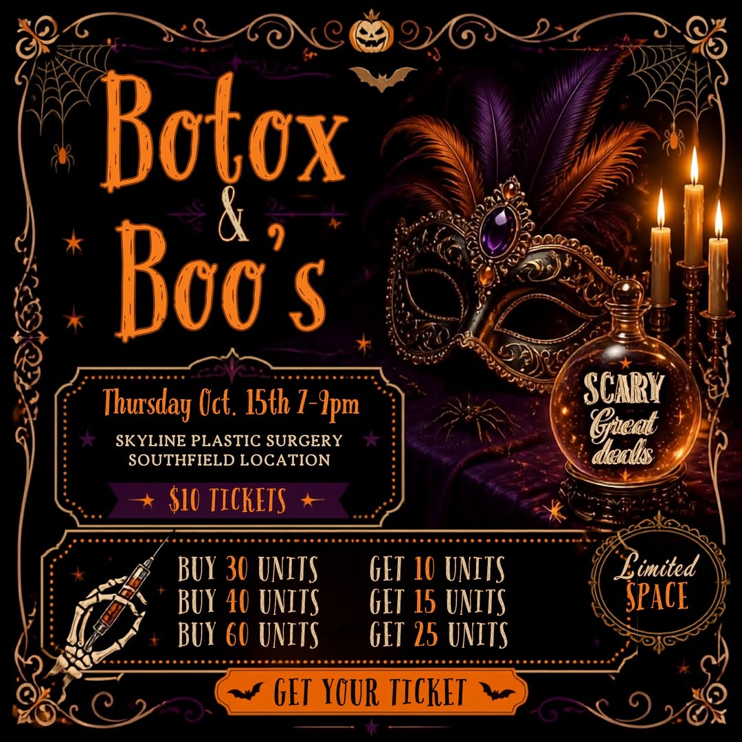 Instagram post by Dr. Alberto Aviles: No Tricks. Just Tox. 💉🎃 Skip the tricks and treat yourself! Botox & Boos is your excuse to get together with your favorite people, indulge…