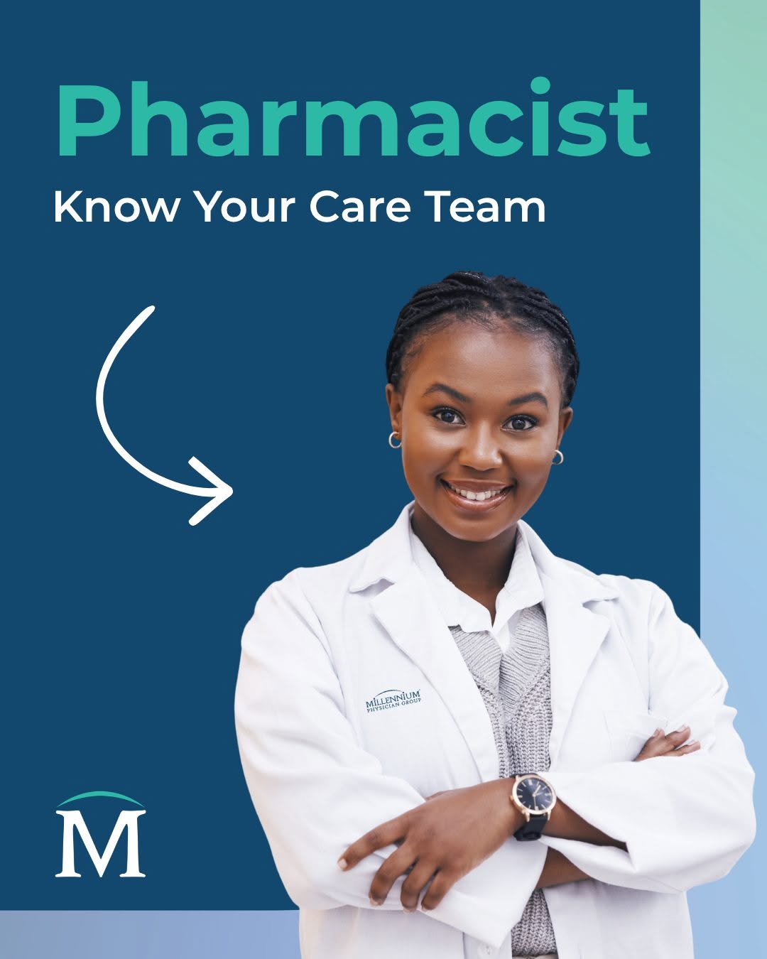 Instagram post by Dr. Aldene McKenzie, DO: Your pharmacist is an important part of your healthcare team. 💊 Beyond filling prescriptions, pharmacists can help you understand how to ta…