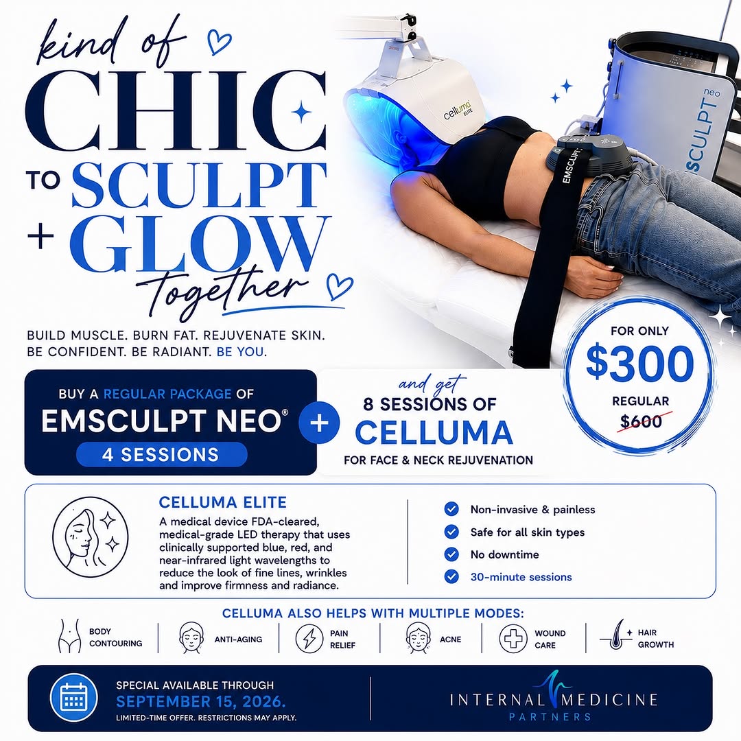 Instagram post by Dr. Alejandro Blanco: ✨ SCULPT + REJUVENATE SPECIAL ✨ Sculpt with EMSCULPT NEO® and rejuvenate with Celluma ELITE®! Purchase our regular 4-session EMSCULPT NEO pa…