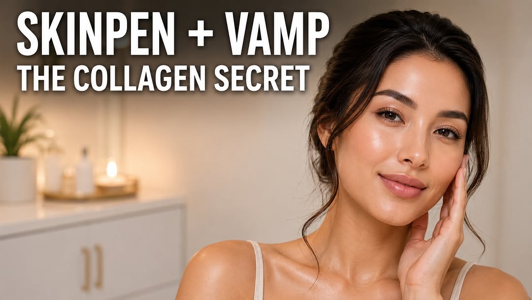 Instagram post by Dr. Alex Eshaghian: SkinPen + VAMP: The Collagen Secret SkinPen Microneedling and VAMP can work beautifully together because they address skin rejuvenation in c…