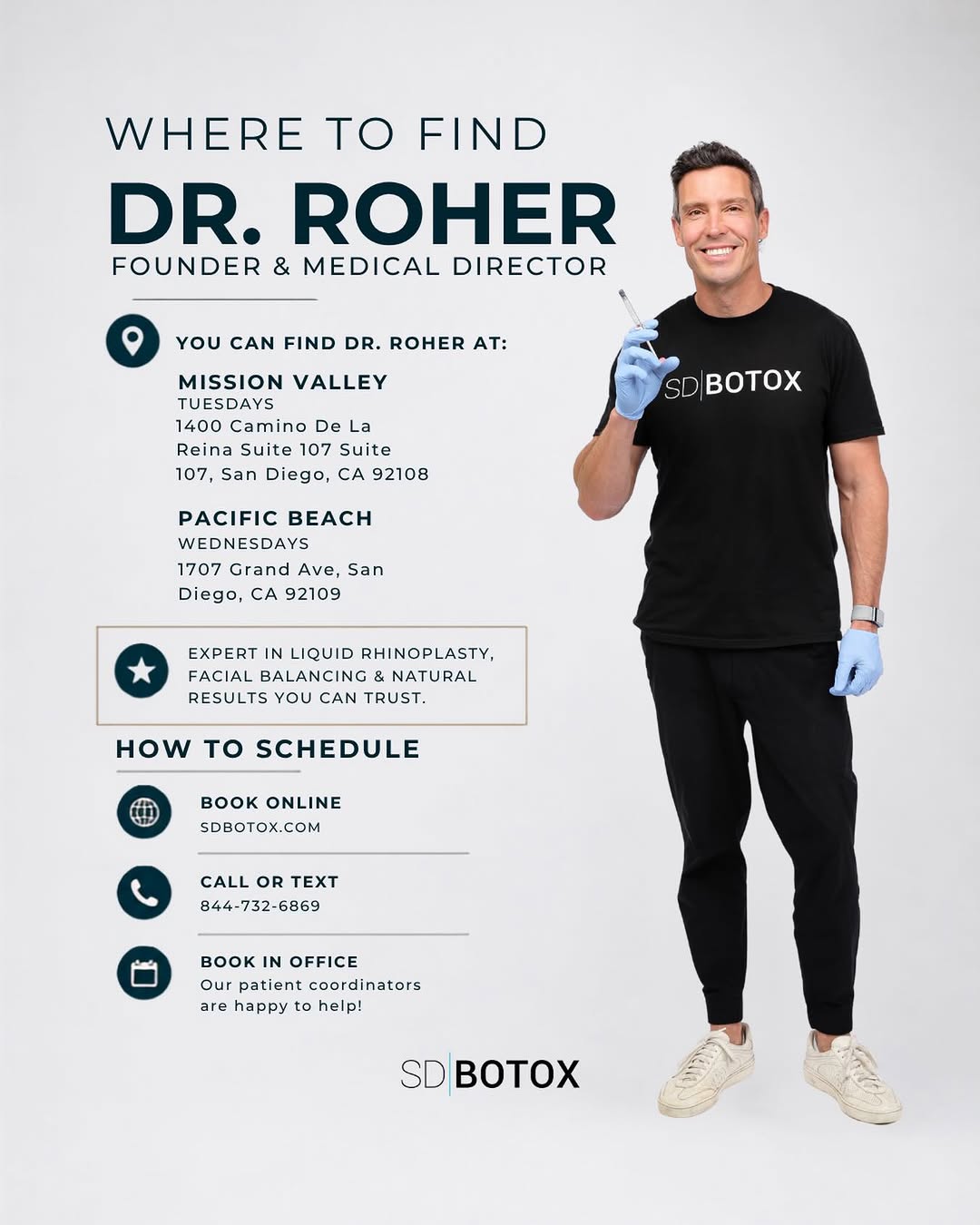 Instagram post by Dr. Alex Roher: Thinking about enhancing your confidence? ✨ Whether you’re exploring your options or ready to take the next step, Dr. Roher is here to help …
