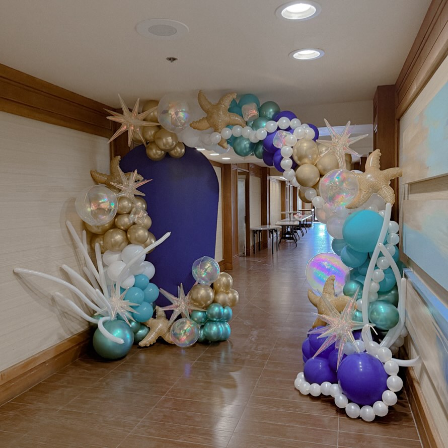 Instagram post by Dr. Alex S. Carcamo: Magical and Mystical Underwater Enchantment Arch Way and Backdrop . . Thank you @completedermatology for having Photos by Lorenzo provide ou…