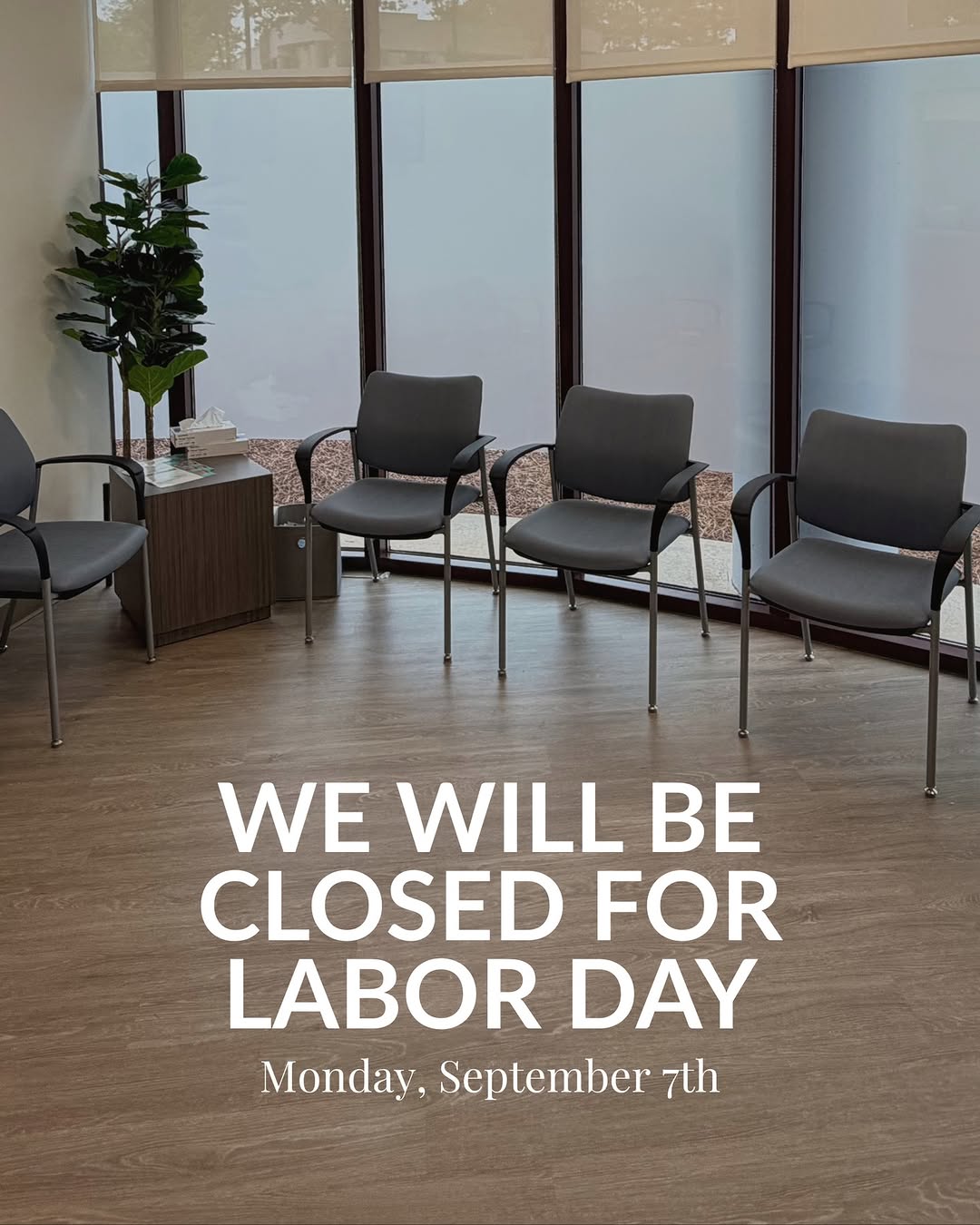 Instagram post by Dr. Alexander Gross: Happy Labor Day! 🇺🇸 Our offices will be closed on Monday, September 7, in observance of Labor Day. We’ll be back to our regular hours o…