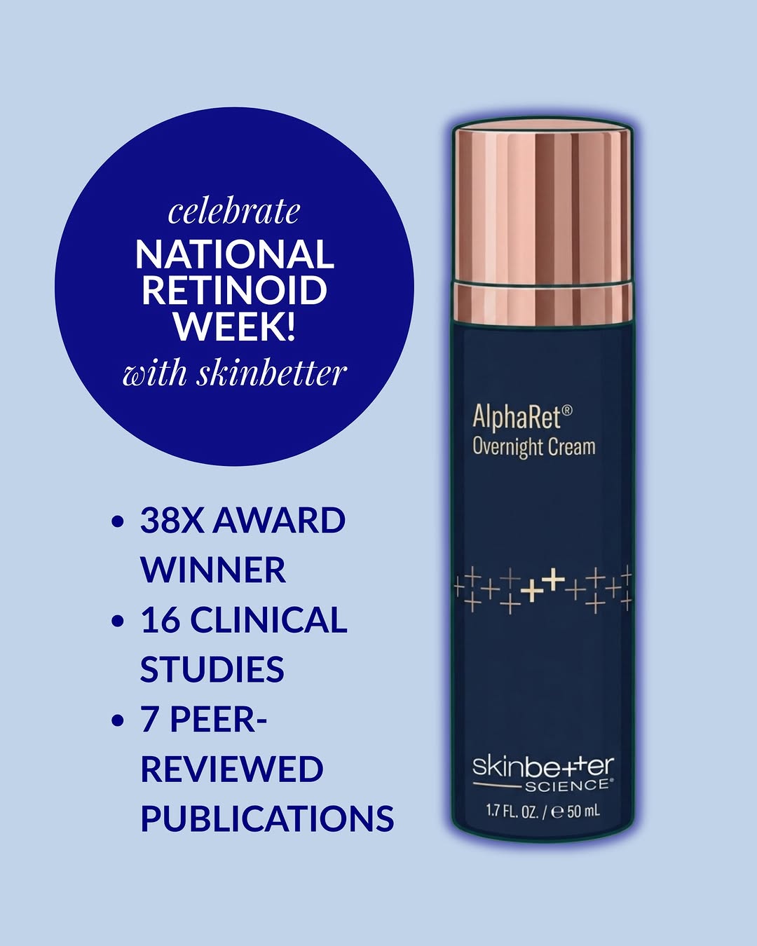 Instagram post by Dr. Alexander Gross: It’s National Retinol Week! Retinoids are a skincare staple for a reason. They work by increasing skin cell turnover and can help improv…