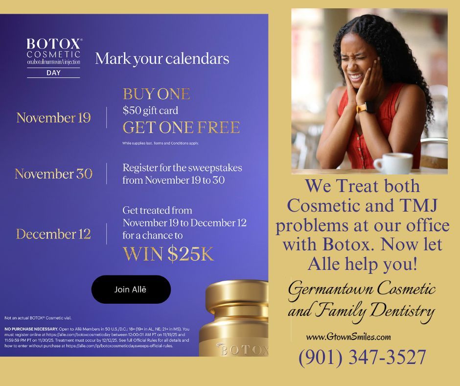 Instagram post by Dr. Alexandra Garrett, DDS: Let Alle help you save for your Cosmetic and TMJ Botox Treatments. Join Alle today. #botox #alle #juvederm #tmj #botoxday #memphisdentist #g…