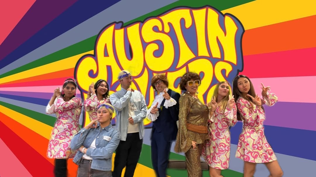 Instagram post by Dr. Alexis Furze: Dr. Furze channeled his British roots with his team this Halloween as Austin Powers 🕺 Have a safe and groovy Halloween!✌👻 #AustinPowers #H…