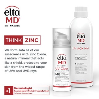 Instagram post by Dr. Amanda D. Friedrichs: Think sunscreen, THINK ZINC, think ELTA MD, think Radiant Dermatology! Stop in by the end May to receive 20% off all sunscreens!