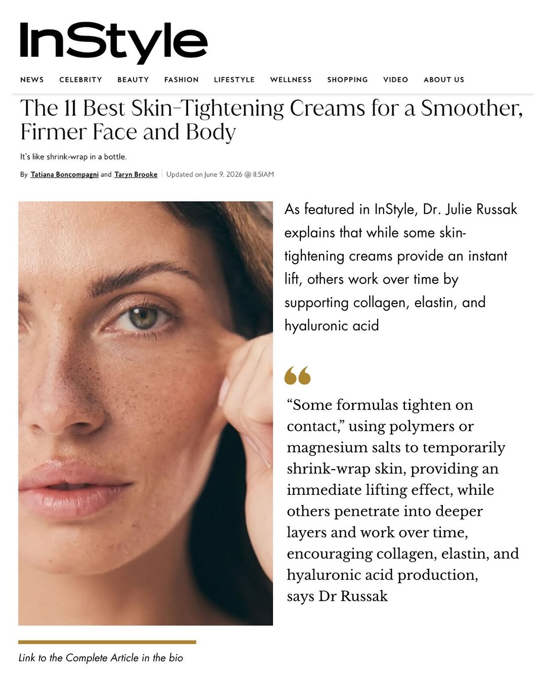 Instagram post by Dr. Amanda Doyle: Dr. Russak shares her expert perspective on how skin-tightening creams work, from immediate results to long-term skin health. Read the full …