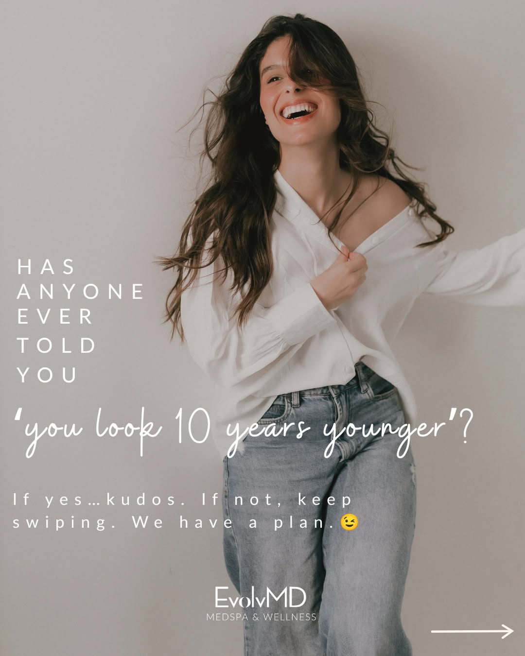 Instagram post by Dr. Amanda Reiswig: There are compliments…and then there are COMPLIMENTS. 😂 Let’s talk aging. If someone thinks you’re ten years younger than you actually are…