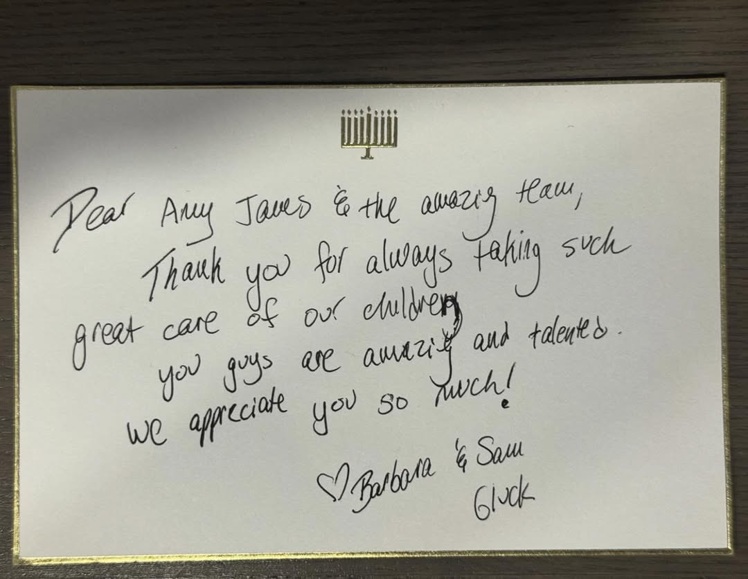 Instagram post by Dr. Amy James, D: Dr. Yarmish, it’s a true pleasure to have your family as patients. We enjoy the time you spend with us, when you’re in mom mode, bringing ki…