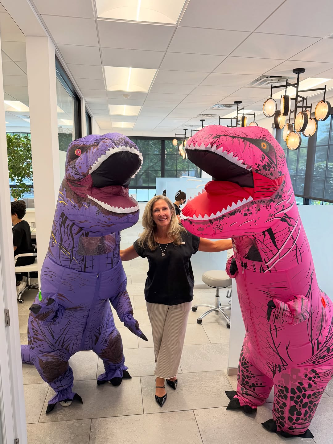 Instagram post by Dr. Amy James, D: We’re incredibly grateful to our T-Rex Champion Sponsor @ajsmileshf for her generous donation! Her support helped bring our programs to life…