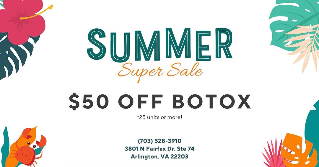 Instagram post by Dr. Amy Kotecha: Hot girl summer, let your skin shine not your fine lines! ☀️😎 Snag our limited time Botox Sale before it melts away 💉🏖️