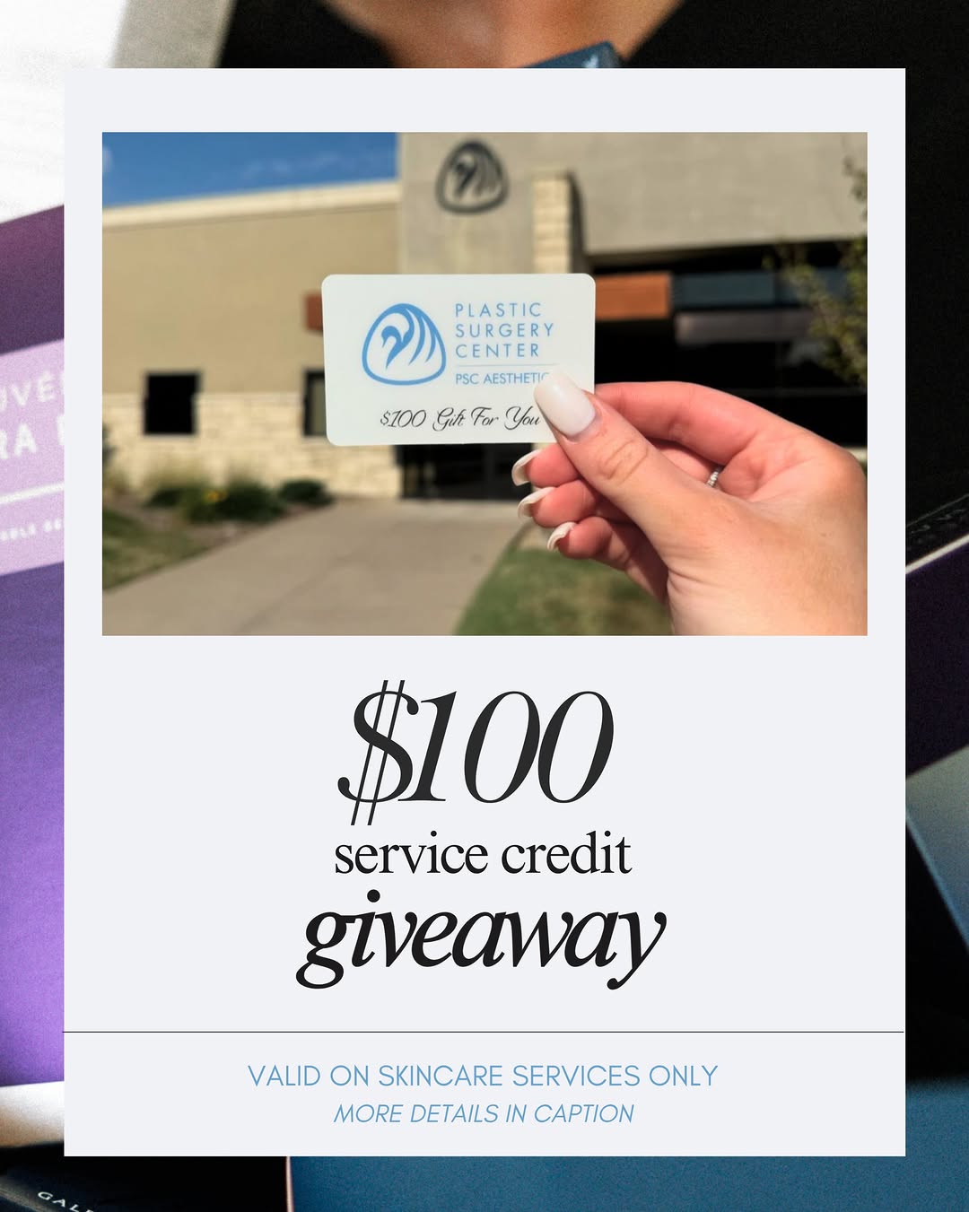 Instagram post by Dr. Amy M. Sprole: We’re treating one lucky winner to a $100 service credit ✨ A little something to help you glow, refresh, or simply treat yourself to your fa…