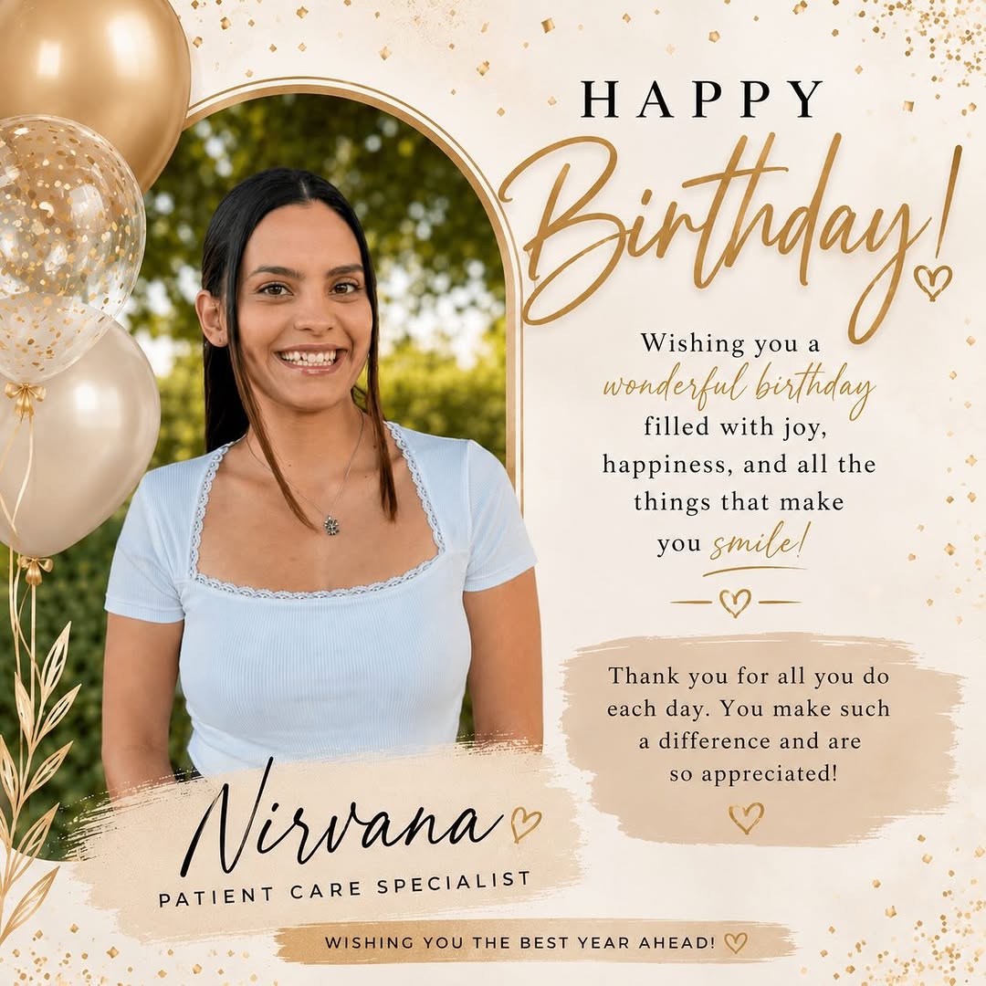Instagram post by Dr. Andrea Basile: 🎉✨ Happy Birthday, Nirvana! ✨🎉 Wishing our wonderful Patient Care Specialist a birthday filled with happiness, laughter, and all the thing…