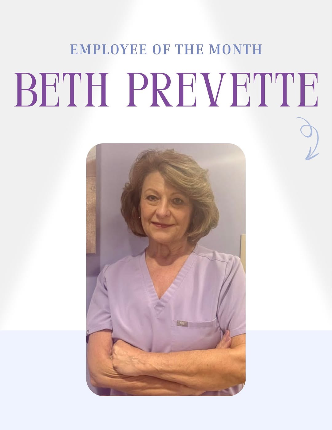 Instagram post by Dr. Andrea Pezzella: Congratulations to Beth Prevatte, our Surgery Scheduler Extraordinaire and Employee of the Month! Beth exemplifies dedication, dependability…