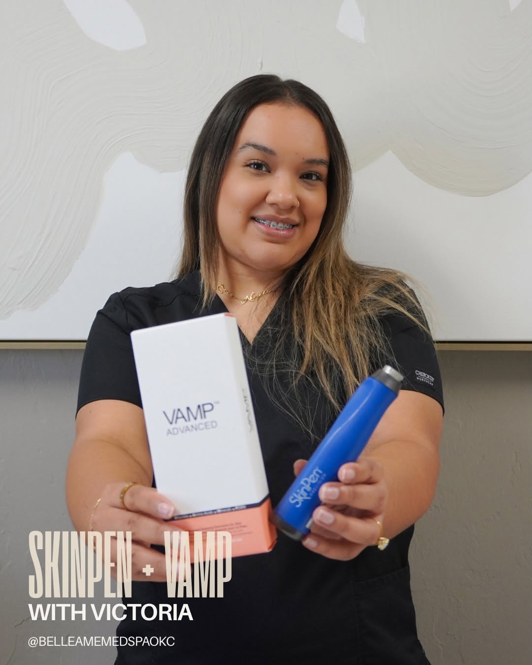 Instagram post by Dr. Andrea Volk: ✨ SkinPen + VAMP is now available to book with Victoria! ✨ The ultimate skin-renewing duo for smoother, brighter, healthier-looking skin. Sk…