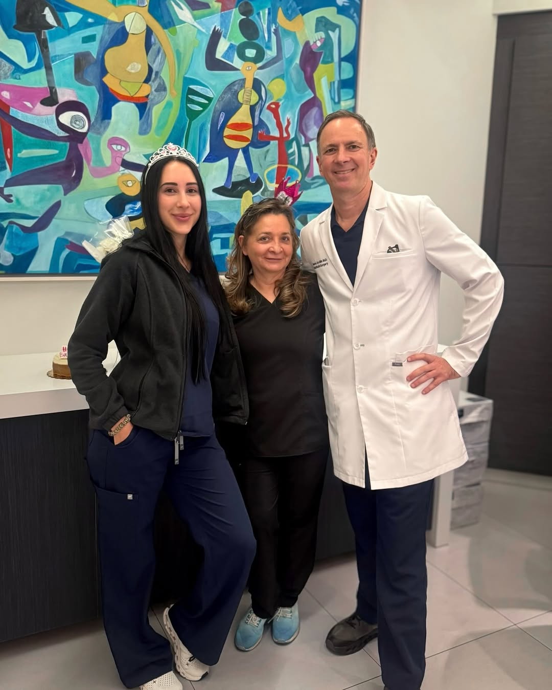 Instagram post by Dr. Andres Bustillo: Double the birthdays, double the reason to celebrate! 🎉🎂 Wishing 👩🏻⚕️Adriana and 👩🏻⚕️Vanessa the happiest birthday! We’re so gratefu…