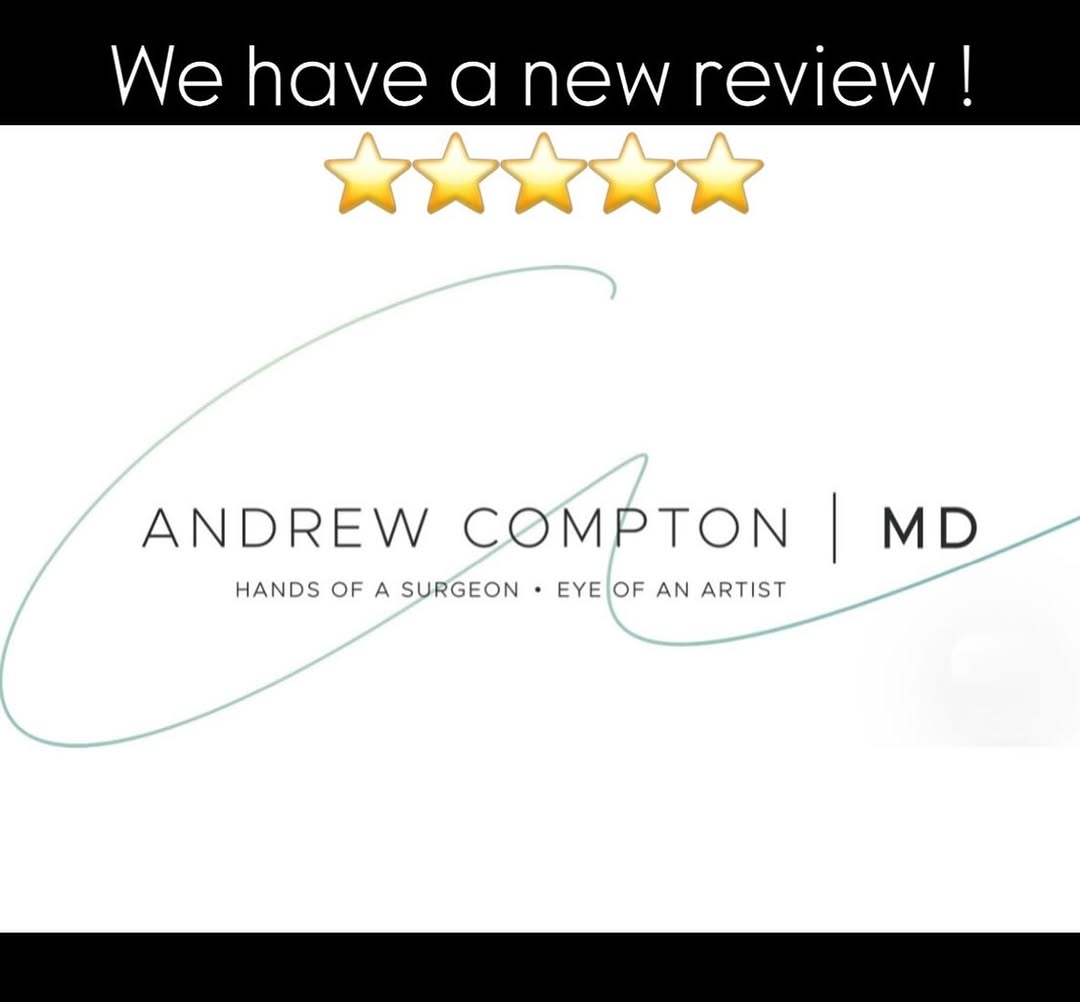 Instagram post by Dr. Andrew Compton: ✨ Five stars, endless gratitude. ✨ We’re so grateful to our wonderful patients who take the time to share their experiences with us. Your ki…