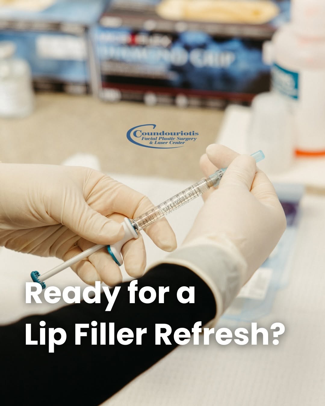 Instagram post by Dr. Andrew Coundouriotis: If you’ve been thinking about refreshing your lips, this is your sign! Lip filler isn’t permanent and, depending on the product used, your m…
