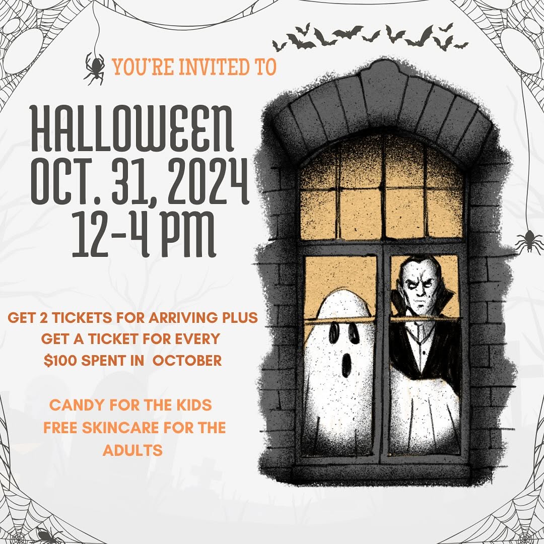 Instagram post by Dr. Andrew J. Matthews: Bring the kids 12-4pm for candy, Adults get FREE skincare! Special pricing for that day only. Use your tickets to enter our huge raffle! 2 f…