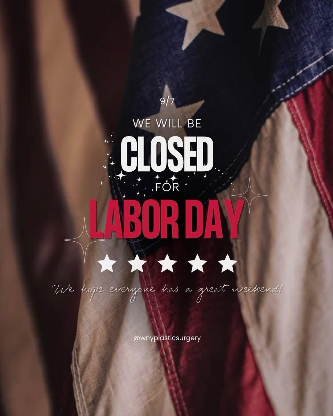 Instagram post by Dr. Andrew P. Giacobbe: Happy Labor Day Weekend!!✨ We hope you have a safe, relaxing, and beautiful long weekend🤍 If you need to contact our office while we are cl…
