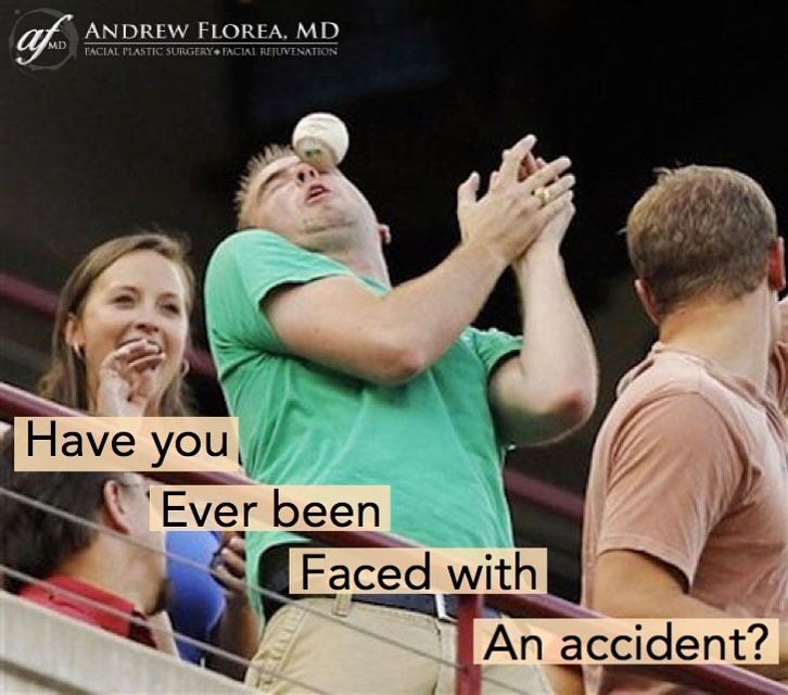 Instagram post by Dr. Andrew S. Florea: We understand Accidents⁉️happen. Whether it was from your🤕childhood or attending a baseball ⚾️game. You shouldn't have to live with the aft…