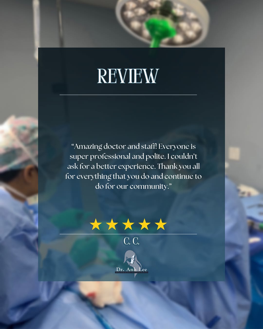 Instagram post by Dr. Anh Lee: ✨FRIDAY REVIEW✨ Nothing makes us happier than hearing about our patients’ experiences!💫 Thank you to our amazing patient for trusting Dr.Le…