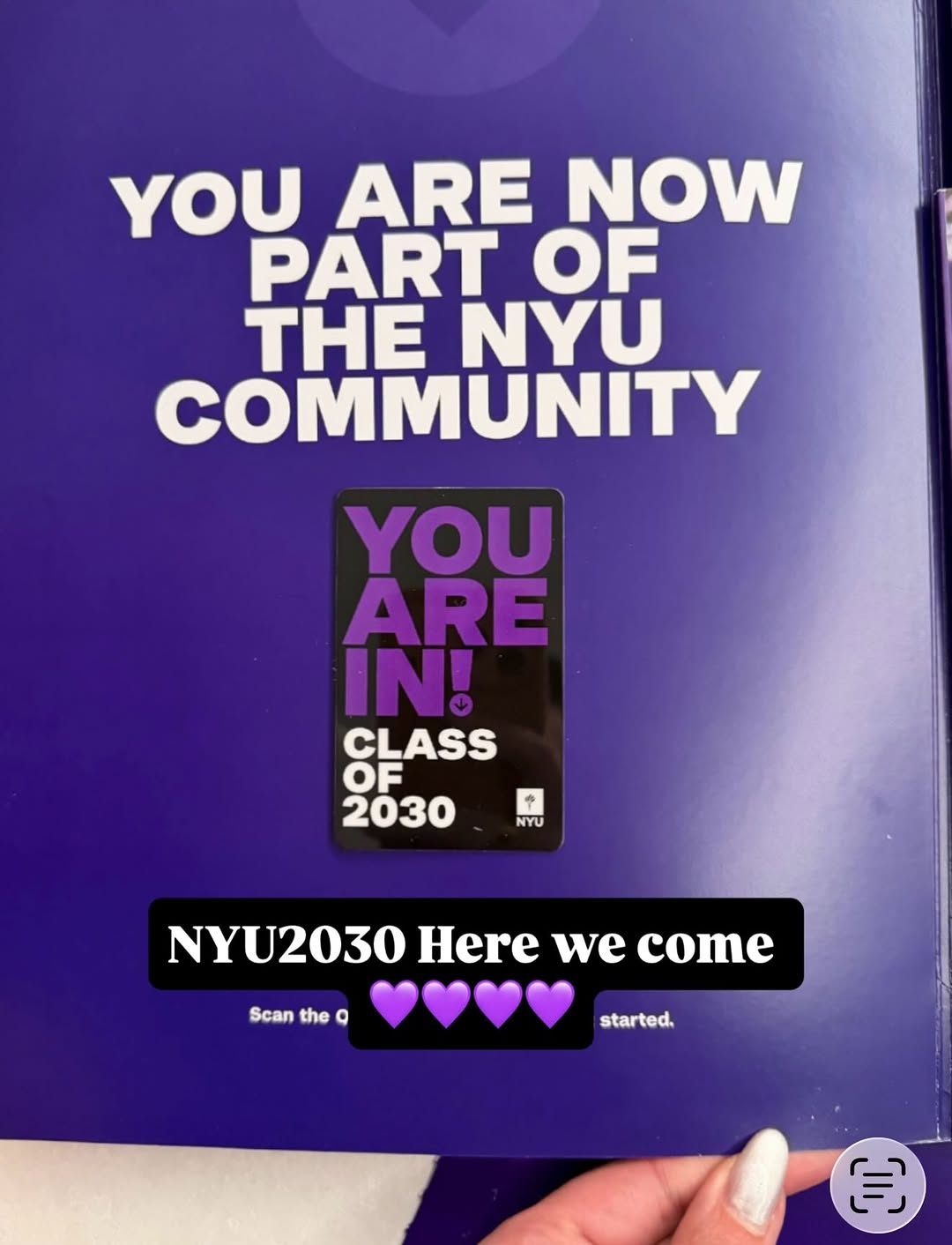 Instagram post by Dr. Anna Avaliani: My heart is so full today. Beyond proud of Junior for his acceptance to NYU Class 2030. Truly a special day for our family 💜💜💜💜💜💜💜💜�…