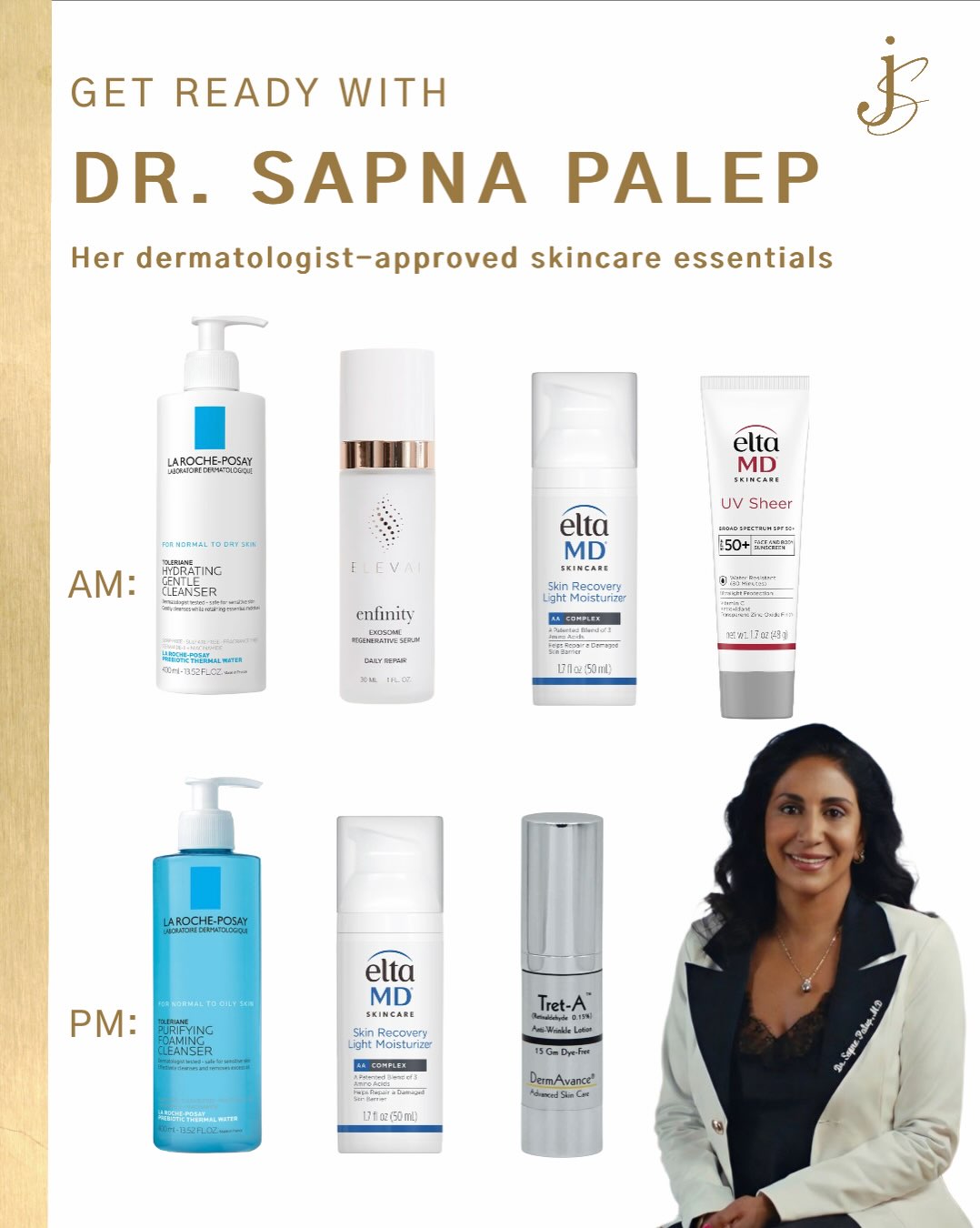 Instagram post by Dr. Anna Karp: Get ready with our dermatologists ✨The products they reach for, morning & night — straight from their own routines. #nycdermatologist #getre…