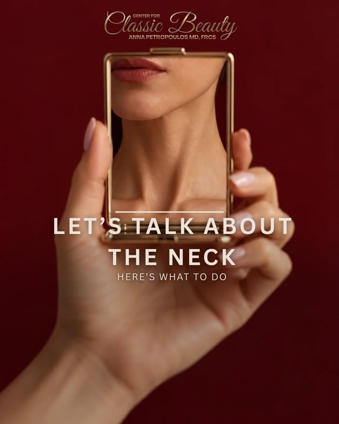 Instagram post by Dr. Anna Petropoulos: Not all neck lines are the same, and neither is the right treatment. From horizontal “necklace lines” and fine, crepey texture to platysmal …