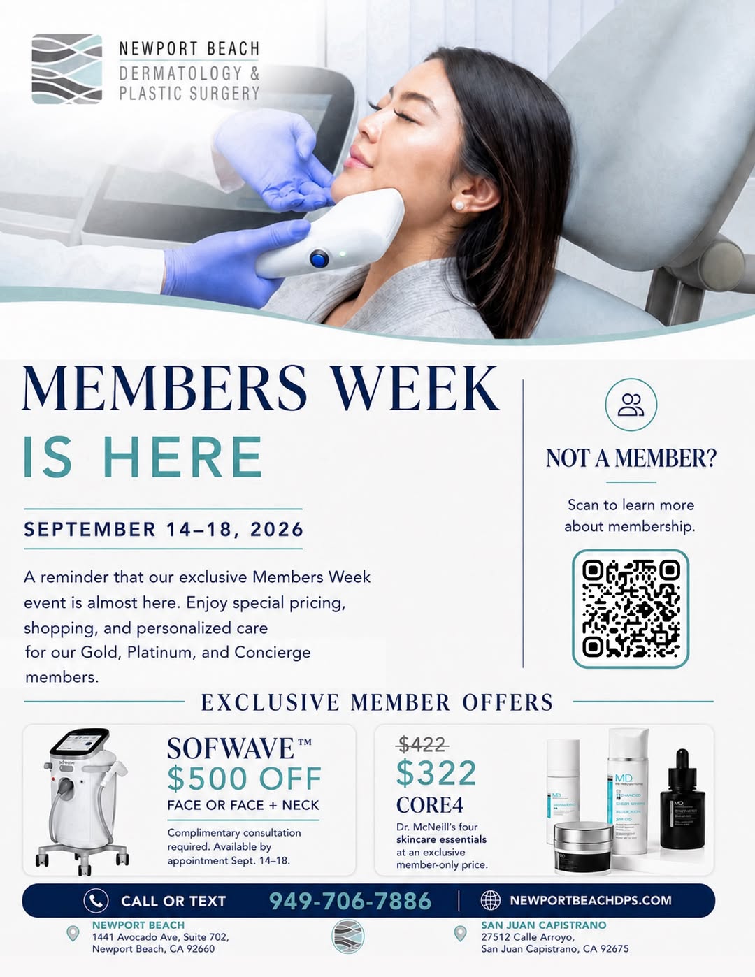 Instagram post by Dr. Anne Marie McNeill: Members Week starts TODAY! From September 14–18, our Gold & Platinum Members can take advantage of special member-only pricing: • $500 OFF S…