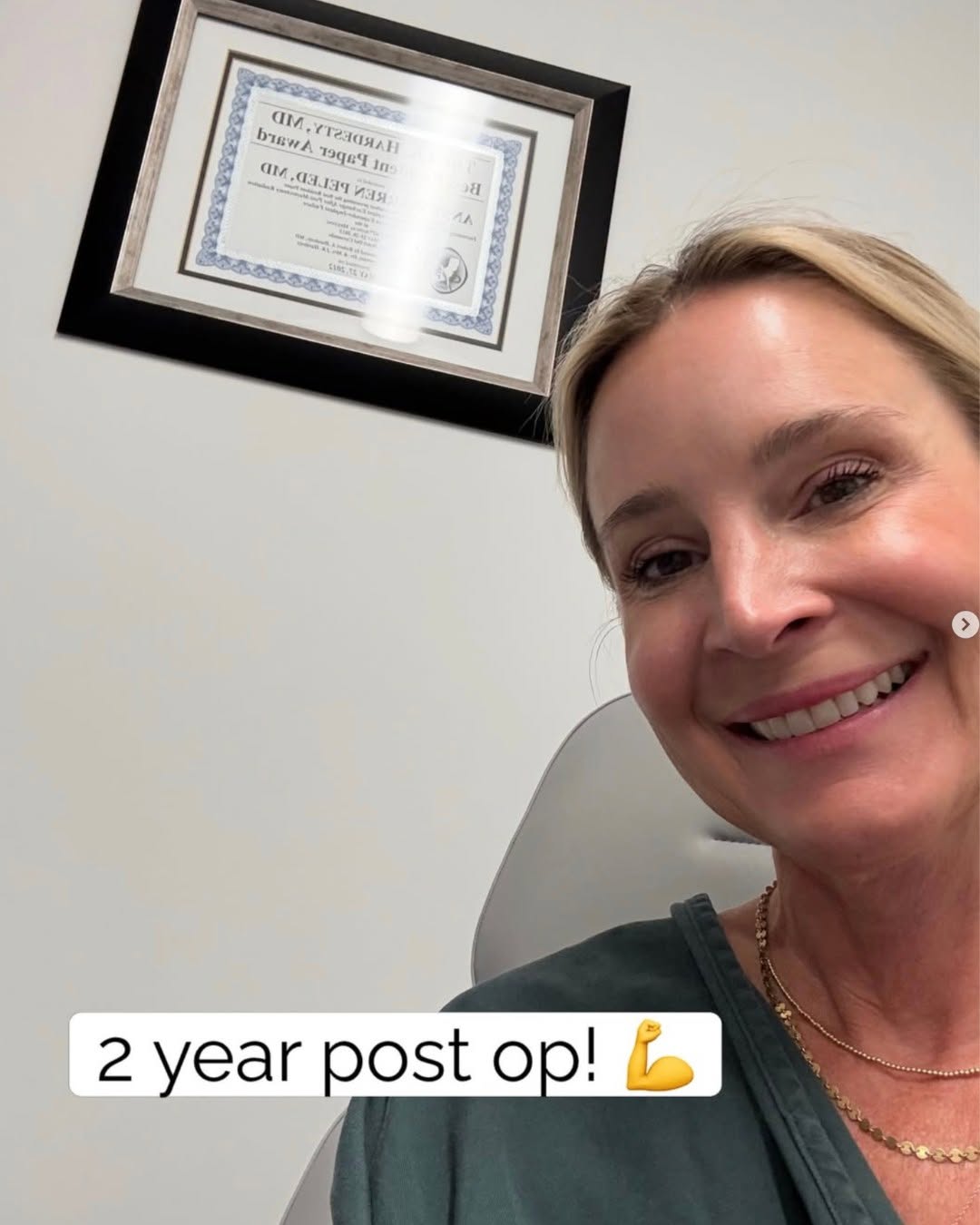 Instagram post by Dr. Anne Peled: Endlessly grateful to @hreganrealtor for advocating, sharing her story with the world, and even more grateful to see her thriving ✨
