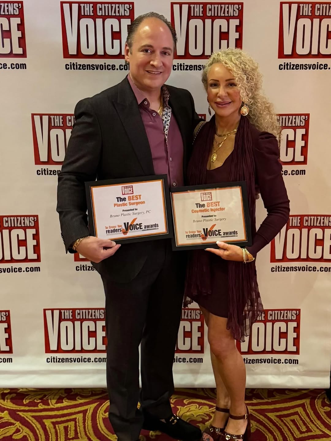 Instagram post by Dr. Anthony D. Bruno: Thank you Citizens Voice Readers and all who voted us Best Plastic Surgeon and Best Cosmetic Injector 2026!! #brunoplasticsurgery #drbruno #…