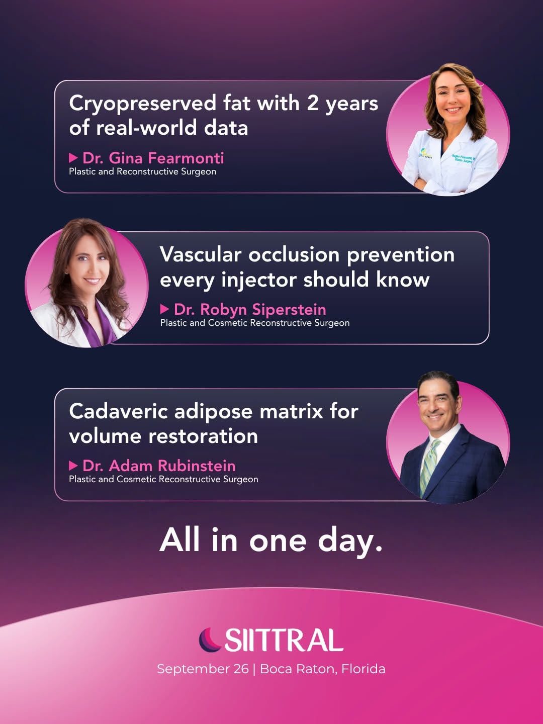 Instagram post by Dr. Anthony Dardano, DO: Three expert perspectives on regenerative innovations you won’t find in standard training, all in one day at SIITTRAL. 💉 Dr. Regina Fearmon…