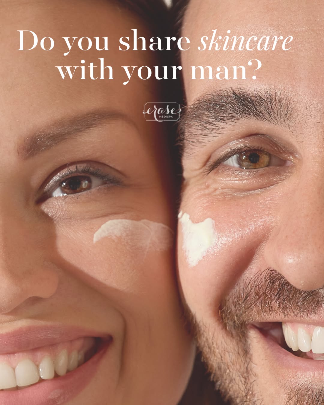 Instagram post by Dr. Anthony P. Terrasse: Be honest, do you let your partner share your skincare? 😝 More men are starting to pay attention to their skin and turn to products that ke…