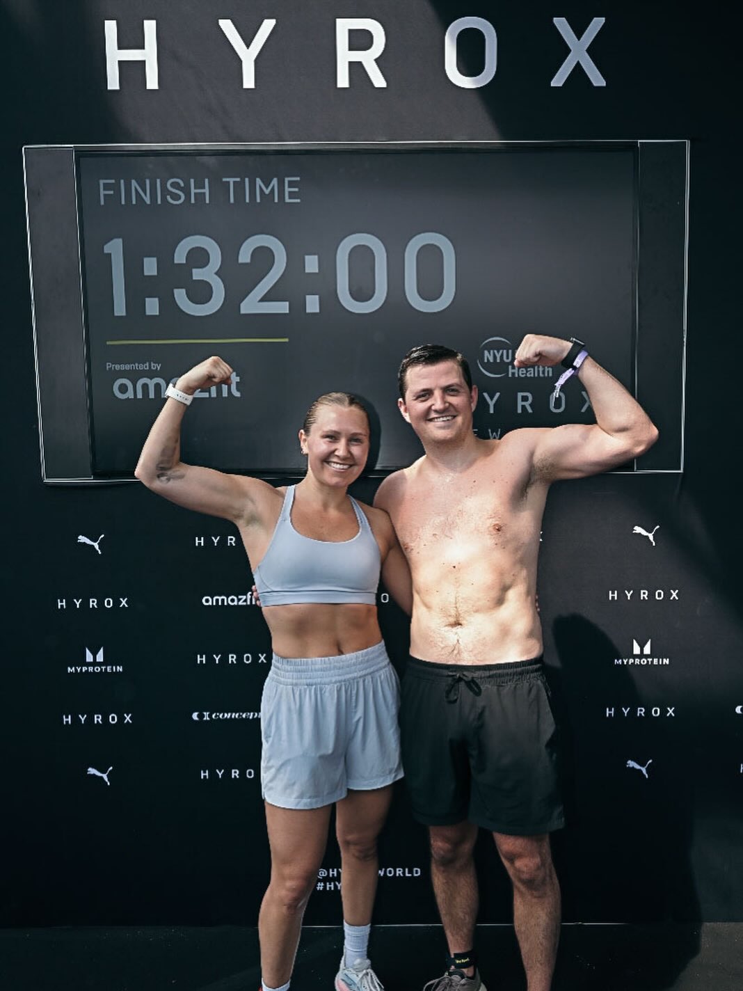 Instagram post by Dr. Anthony Sparano: Shout out to one of our star nurse injectors Kiera Farley for crushing the HYROX NYC yesterday with her brother. 90 degree heat and still sm…