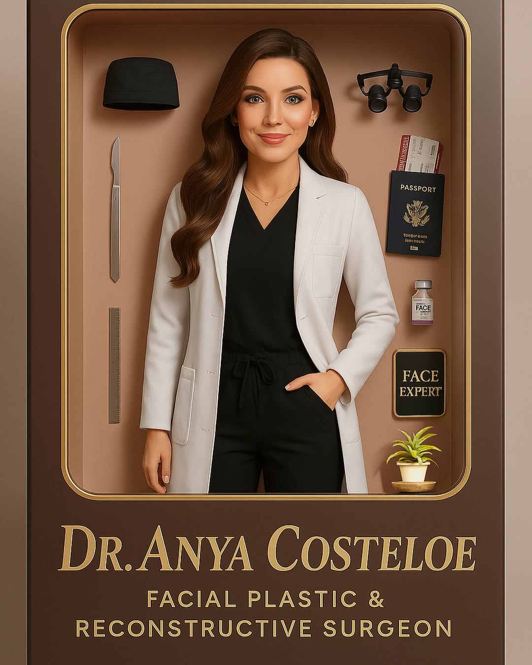 Instagram post by Dr. Anya Costeloe, DO: Life in [facial] plastic! 🤍 Meet Facial Plastic & Reconstructive Surgeon Barbie — aka Dr. Anya Costeloe! An expert in all things face and n…
